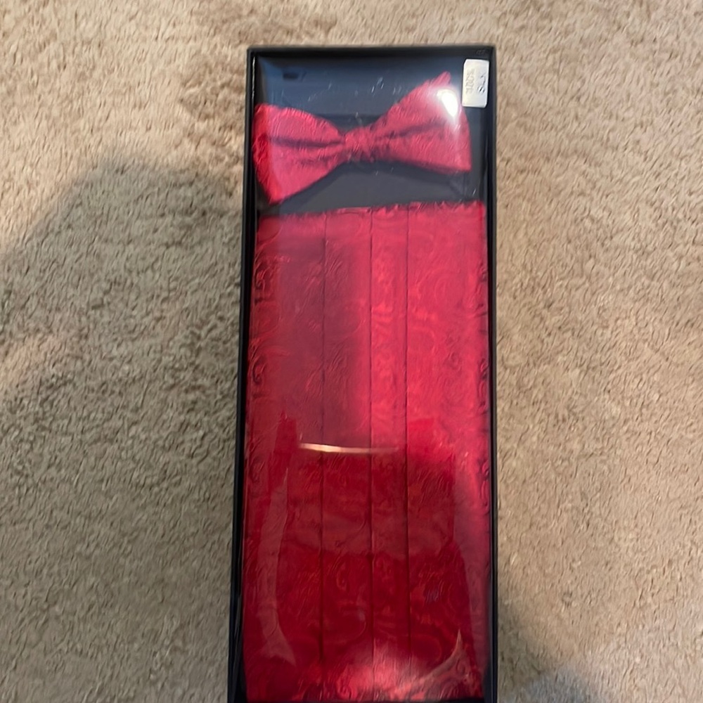 Men’s silk tie and cummerbund